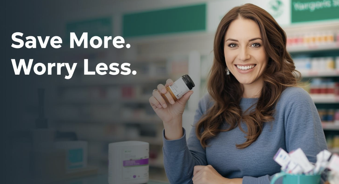 Digital prescription discount card used to compare pharmacy prices and save on medications