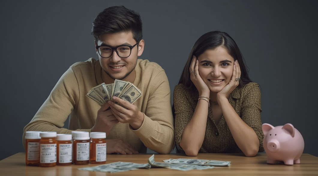 Uninsured individual comparing pharmacy discount prices to save on prescription medications